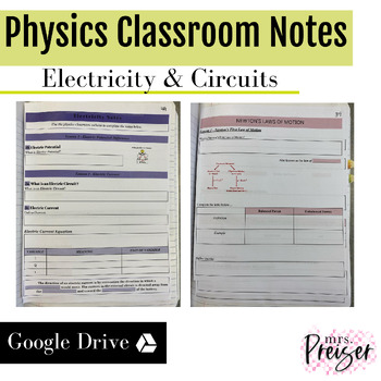 Preview of Electricity/Circuits Notes - Physics Classroom