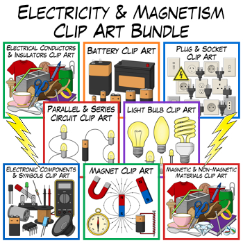Preview of Electricity and Magnetism Clip Art Bundle
