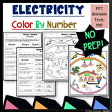 Electricity Color by Number | Science Coloring Activity Re