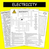 Electricity Crossword, Vocabulary & Word Search Packet