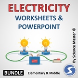 Electricity Worksheet, Task Cards, Test Prep and PowerPoint