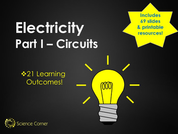 Preview of Electricity, Electric circuits, series and parallel, voltage, current, diagrams