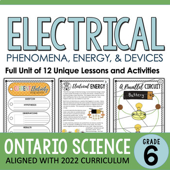 Preview of Ontario Grade 6 Science - Electricity & Electrical Devices - Full Inquiry Unit