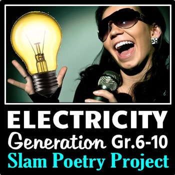 Preview of Electricity Generation Slam Poetry Project {Editable}