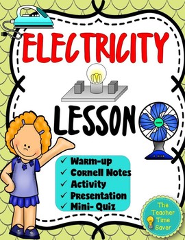 Preview of Electricity Lesson, Notes, Activity, and Slides Physical Science Unit