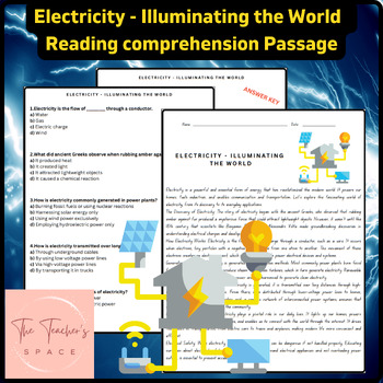 Preview of Electricity - Illuminating the World Reading Comprehension Passage