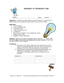 Electricity: Insulator or Conductor Lab