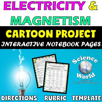 Preview of Electricity & Magnetism Cartoon Project- Physical Science Middle School