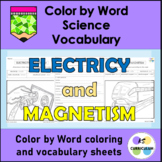Electricity & Magnetism Science Color by Word Vocabulary Set