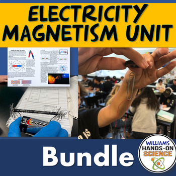 Preview of Electricity Magnetism Unit Bundle NGSS MS PS2 3 MS PS2 5