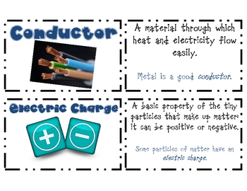 Preview of Electricity & Magnetism Vocabulary Cards