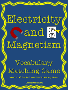 Electricity & Magnetism Vocabulary Matching Game By KimberlyAnne