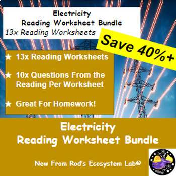 Preview of Electricity Module Reading Worksheet Bundle **Editable**