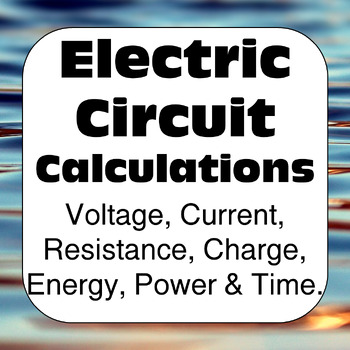 Preview of Electricity: Ohm's Law & Other Basic Electrical Circuit Math Problems + Solution
