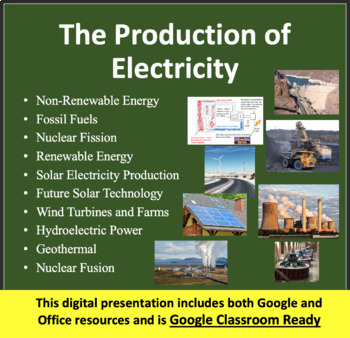 Preview of Electricity Production - Electricity PowerPoint Lesson and Notes Package
