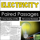 Electricity Reading Comprehension Paired Passages Close Re
