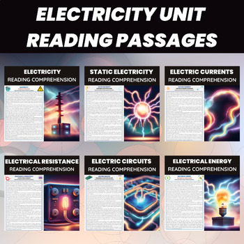 Preview of Electricity Reading Passages | Static Electricity Electric Currents and Circuits
