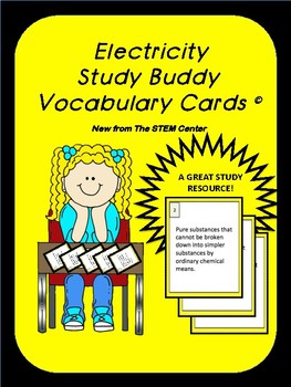 Preview of Electricity Study Buddy Vocabulary Cards