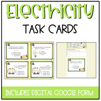 Preview of Electricity Task Cards {Now includes GOOGLE version]