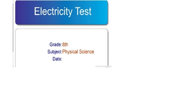 Preview of Electricity Test