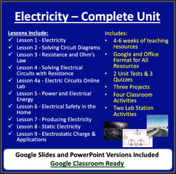 Preview of Electricity Unit - Current and Static Electricity Unit Bundle
