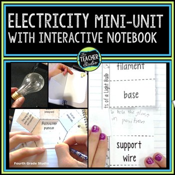 Preview of Electricity Unit and Interactive Notebook Resource: Grades 3-5