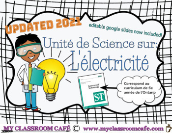 Preview of Electricity Unit in French (Unité L'Électricité)