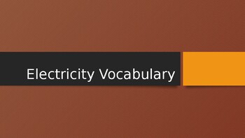 Preview of Electricity Vocabulary Powerpoint