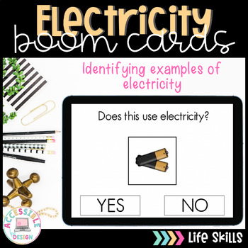 Preview of Electricity Yes or No | BOOM™ Cards | Special Education 
