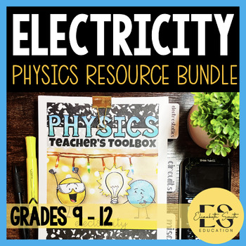 Preview of Electricity and Circuits Worksheets, PowerPoints, Labs for Physics BUNDLE