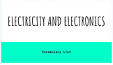 Electricity and Electronics Vocabulary Slides