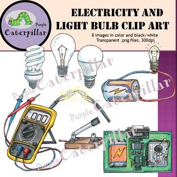 Preview of Electricity and Light Bulb Clip Art