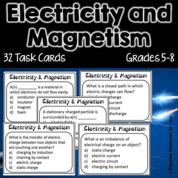 Electricity and Magnetism Task Cards by Rigorous Resources by Lisa