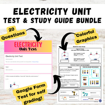 Preview of Electricity and Magnetism Assessment and Study Guide - Exit Ticket Bundle