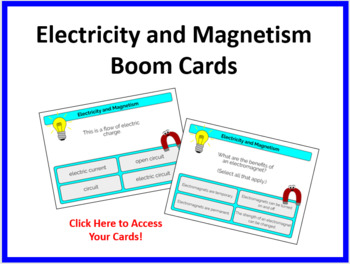 Preview of Electricity and Magnetism Boom Cards