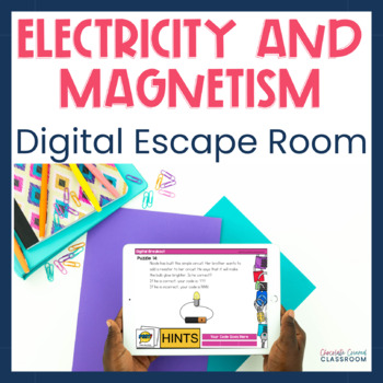 Preview of Electricity and Magnetism Digital Escape Room - Test Prep Science Review Game