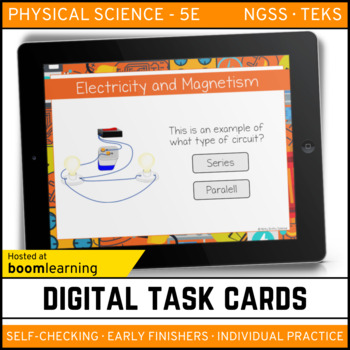 Preview of Electricity and Magnetism Digital Task Cards - Boom Cards