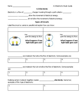 Preview of Electricity and Magnetism Science Study Guide