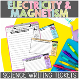 Electricity and Magnetism Science Exit Tickets or Science 