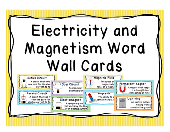 Preview of Electricity and Magnetism Word Wall