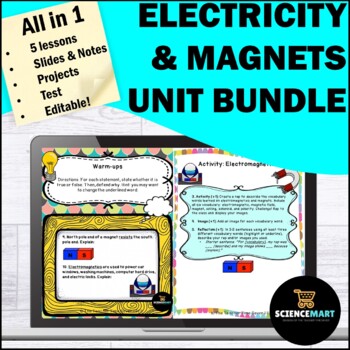 Preview of Electricity and Magnets Digital Bundle | Middle School Science