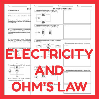 Preview of Electricity and Ohm's Law - Electricity Revision Worksheet