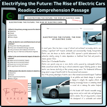 Preview of Electrifying the Future: The Rise of Electric Cars Reading Comprehension Passage