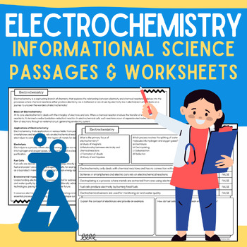 Preview of Electrochemistry Packet: Informational Passages, Worksheets, & Vocabulary