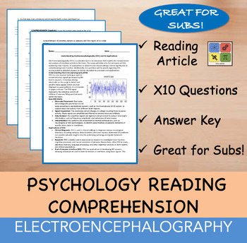Preview of Electroencephalography (EEG) - Psychology Reading Passage - 100% EDITABLE