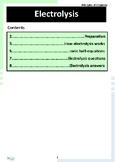 Electrolysis Revision Booklet
