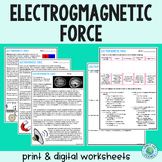 Electromagnetic Force - Reading Comprehension Worksheets