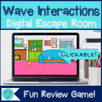 Preview of Electromagnetic Light Waves Digital Escape Room Activity - MS-PS4-2 Test Review