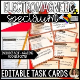 Electromagnetic Spectrum Task Cards - Editable and Google Forms™