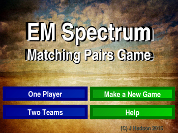 Preview of Electromagnetic Spectrum Interactive Matching Pairs Game